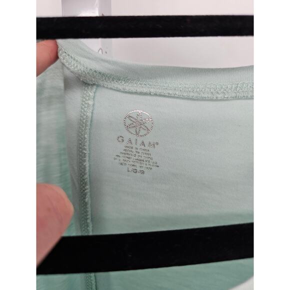 Gaiam Yoga Womens Sz L Short Sleeve Loose Fit Athletic T Shirt Light Blue - Picture 3 of 4